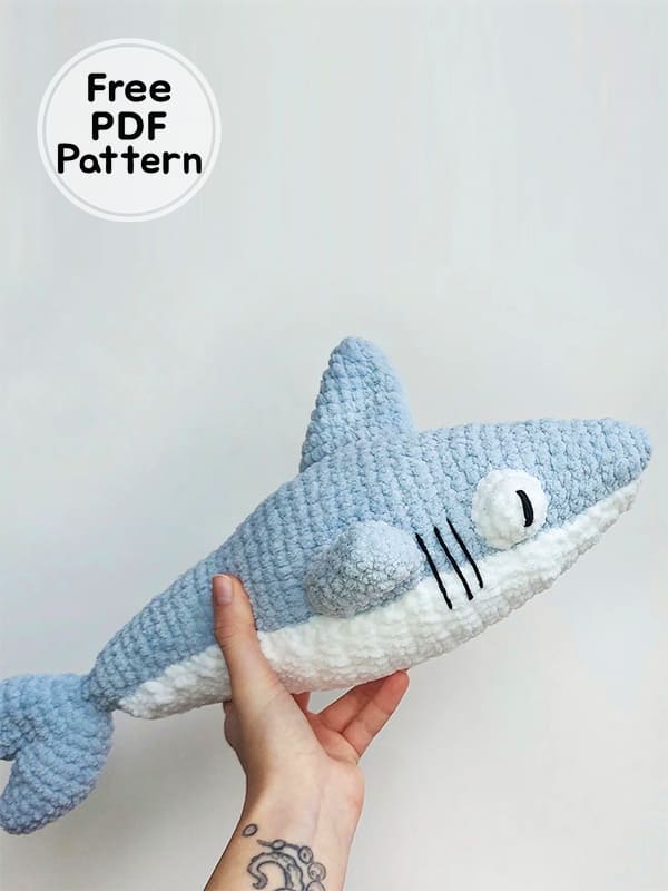 Crochet Plush Shark PDF Amigurumi Free Pattern