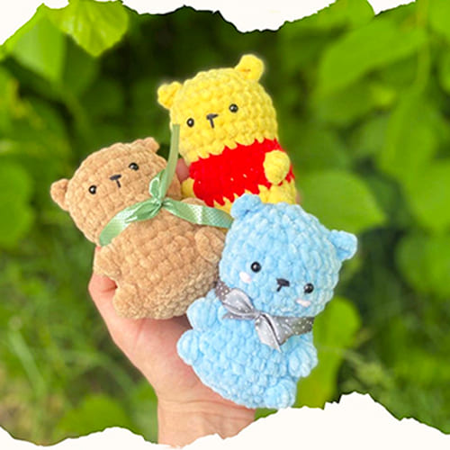 Easy Free Crochet Plush Small Teddy Bear Pattern