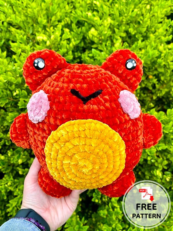 Chunky Plush Crochet Frog Amigurumi Free PDF Pattern