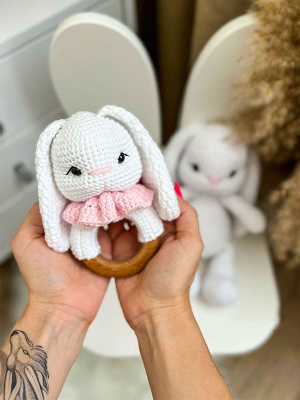 Crochet Rattle Bunny Elya Free Amigurumi Pattern