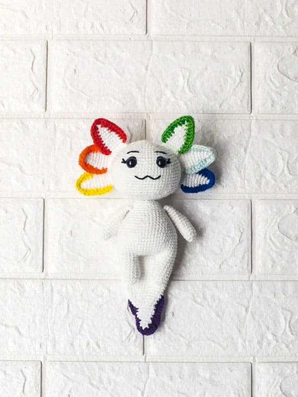 Rainbow Crochet Axolotl Amigurumi PDF Free Pattern