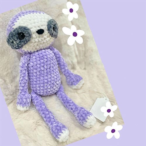 Purple Crochet Sloth Free PDF Amigurumi Pattern