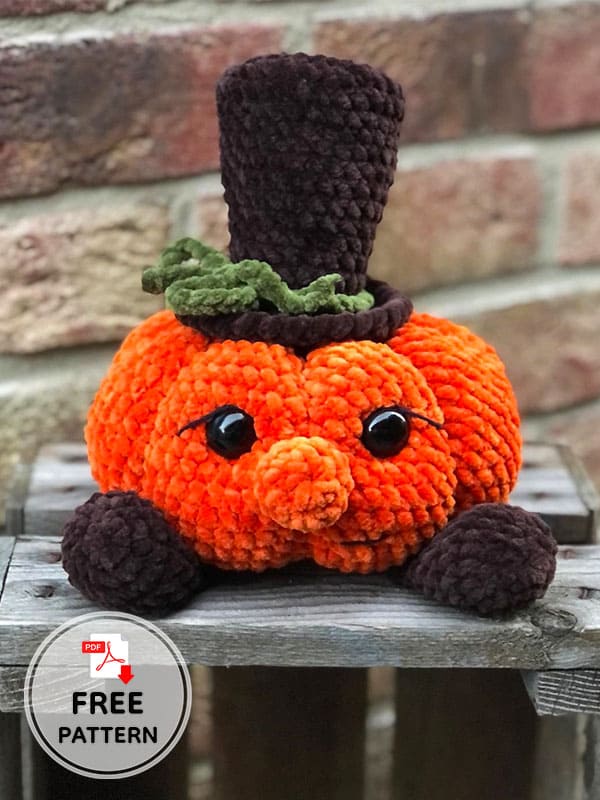 Crochet Pumpkin With Hat Free Amigurumi Pattern