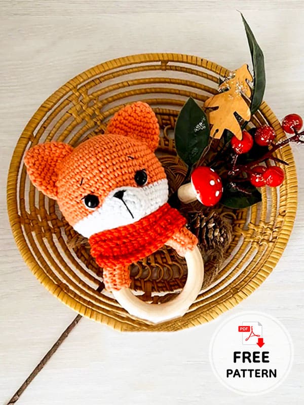 Easy Rattle Crochet Fox Pattern PDF Amigurumi