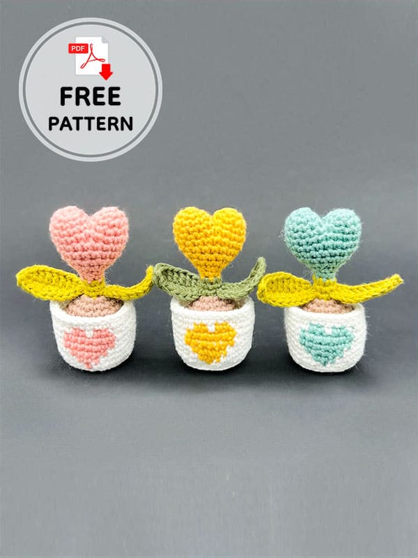 Free Heart Crochet Flower Pattern With PDF