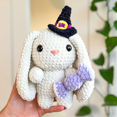Amigurumi Bunny With Crochet Witch Hat Free Pattern