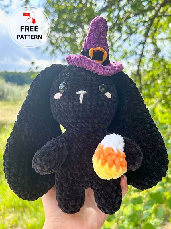 Amigurumi Bunny With Crochet Witch Hat Free Pattern (2)