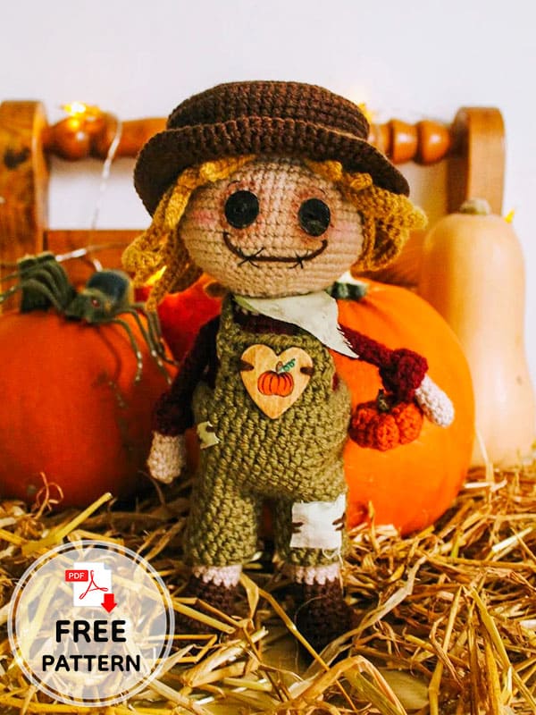 Crochet For Halloween Scarecrow Amigurumi Doll Free Pattern