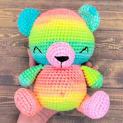 Free Colorful Crochet Teddy Bear Pattern