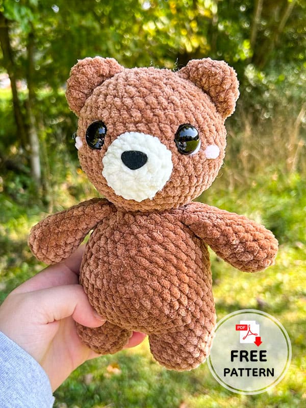 Free Crochet Teddy Bear With Frog and Bee Hat Amigurumi Pattern