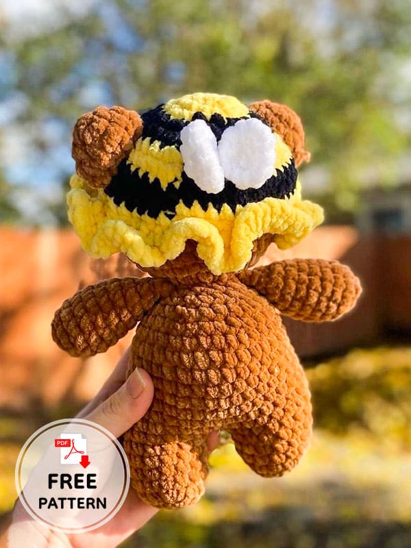Free Crochet Teddy Bear With Frog and Bee Hat Amigurumi Pattern