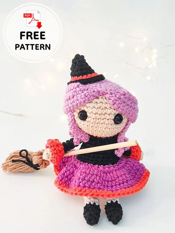Halloween Amigurumi Little Witch Free Crochet Pattern-2