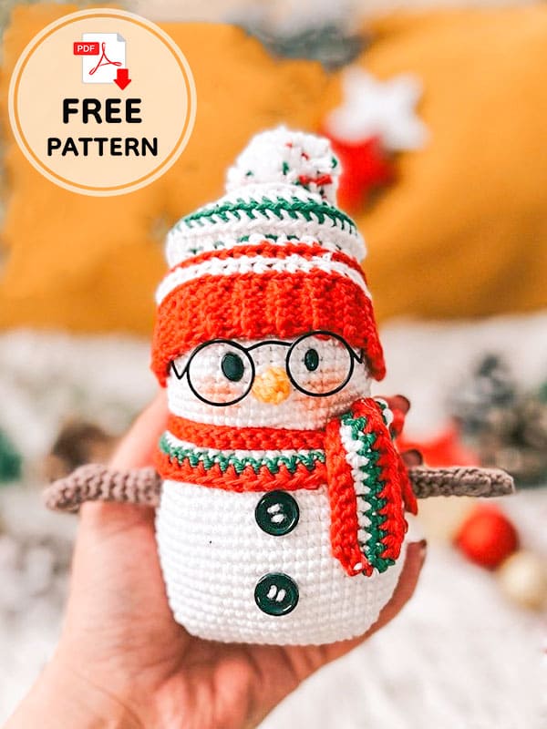 Crochet Snowman With Beanie Amigurumi Free Pattern - 2