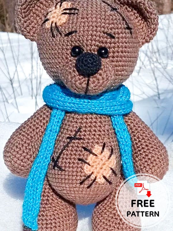 Free Crochet Patchy Teddy Bear Pattern -2