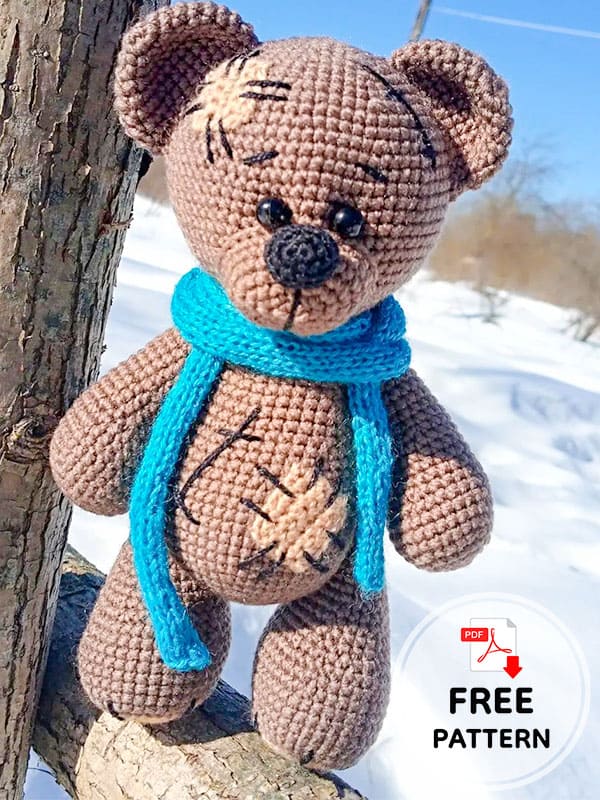 Free Crochet Patchy Teddy Bear Pattern-3