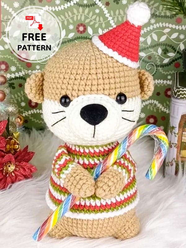 Christmas Crochet Otter Pattern Free Amigurumi-2