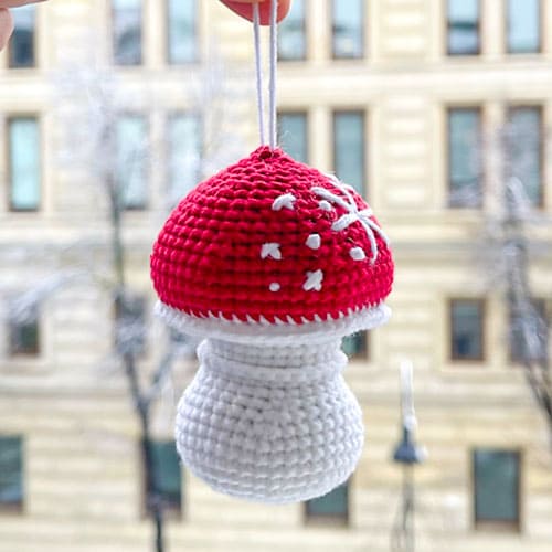 Crochet Mushroom Christmas Tree Ornament