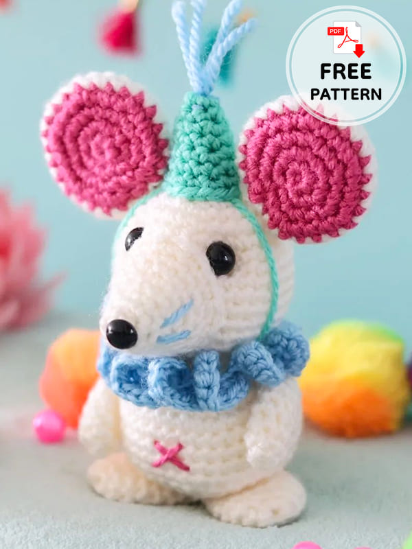 Birthday Party Crochet Mouse Free Amigurumi Pattern (2)