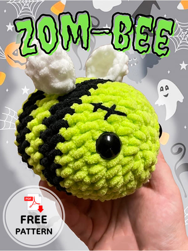 Crochet zombie bee free amigurumi pattern (2)