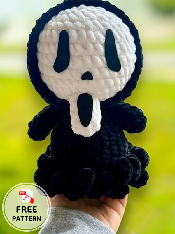 Ghost Face Crochet Doll Amigurumi Free PDF Pattern (2)