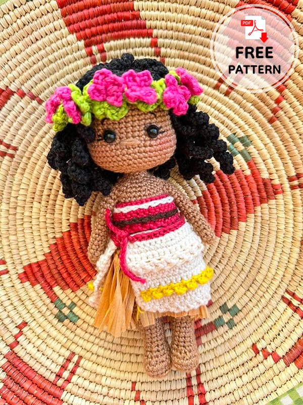 Moana Princess Crochet Doll Free Amigurumi PDF Pattern (2)