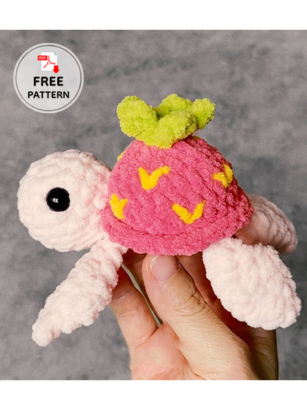 crochet strawberry turtle free pattern (2)