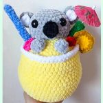 Cocktail Koala Crochet Amigurumi Free Pattern