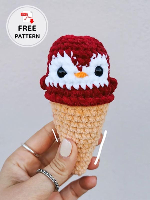 Crochet Penguin Pete Ice Cream Cone Free Pattern (2)