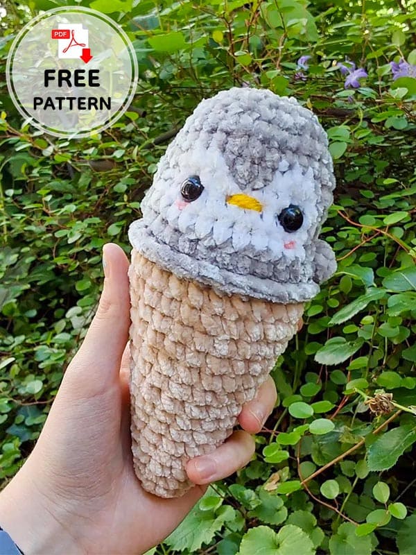 Crochet Penguin Pete Ice Cream Cone Free Pattern (3)