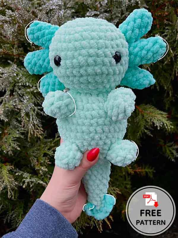 Free Axolotl Crochet Plush Amigurumi PDF Pattern (2)