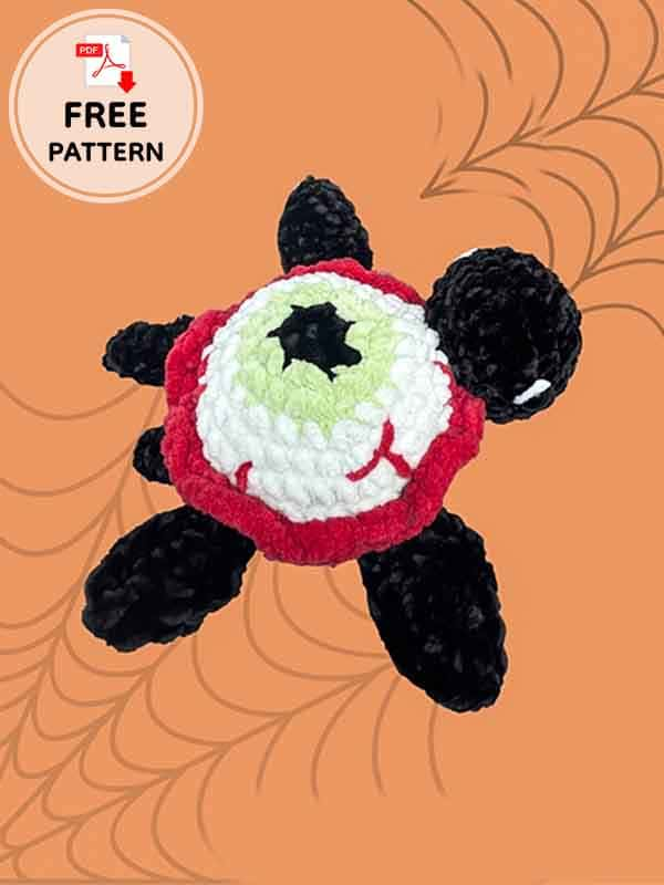 Halloween Eyes Crochet Turtle Free Amigurumi Pattern (2)