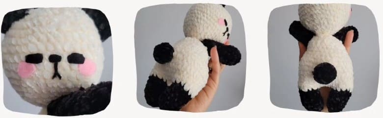 crochet panda assembly