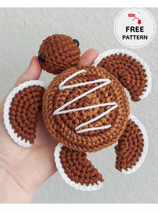 Cinnamon Roll Crochet Turtle Free Amigurumi Pattern (2)