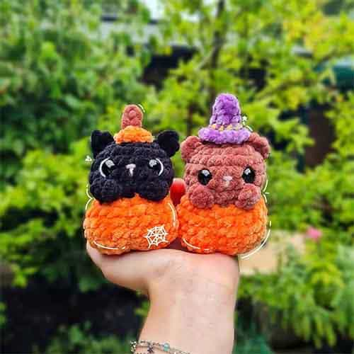 Crochet Black Cat And Barney The Bear Free Pattern