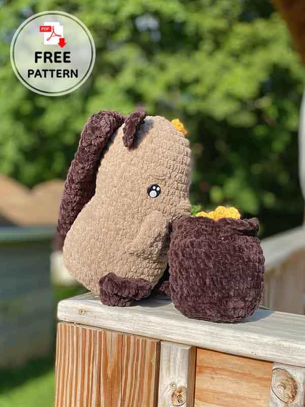 Tree Log And Plush Crochet Beaver Free Amigurumi Pattern (3)