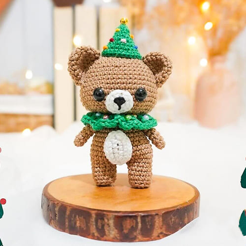 Jingle Pine Crochet Teddy Bear Pattern