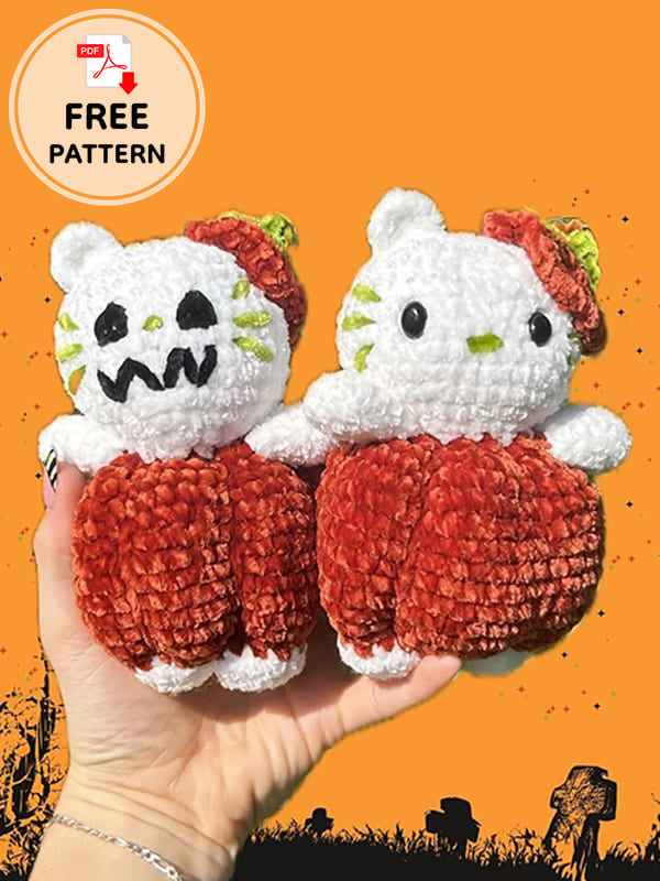 free pumpkin hello kitty crochet pattern (2)