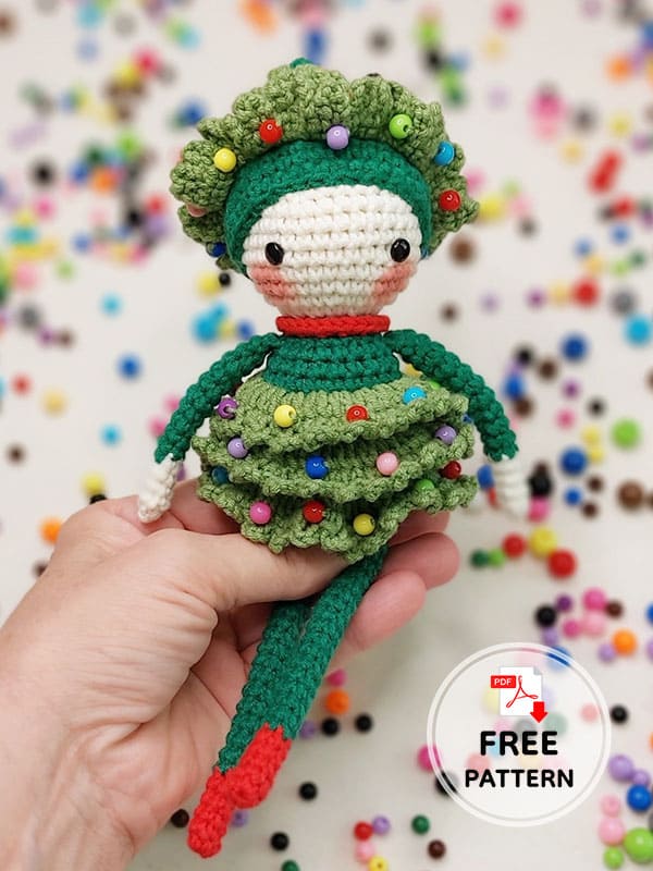 Christmas Tree Crochet Doll Amigurumi Free Pattern (2)