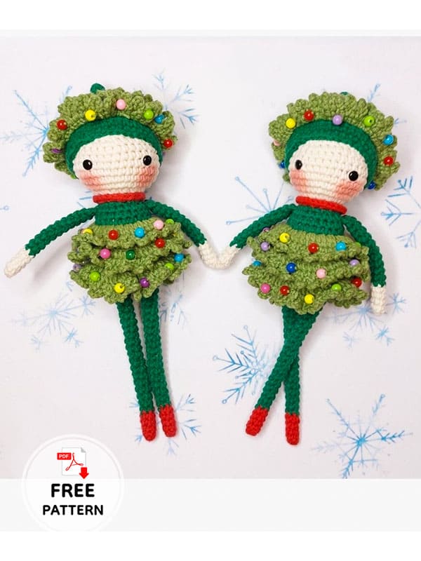 Christmas Tree Crochet Doll Amigurumi Free Pattern (3)