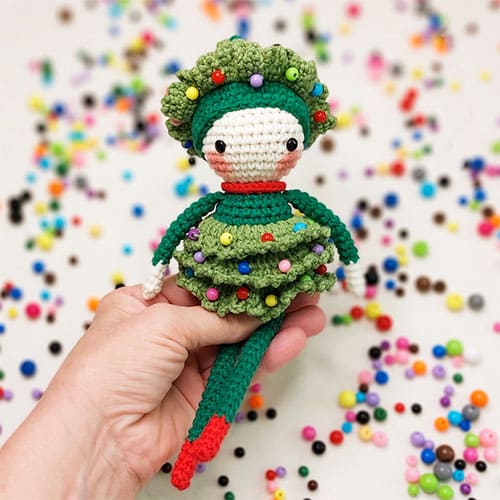 Christmas Tree Crochet Doll Amigurumi Free Pattern