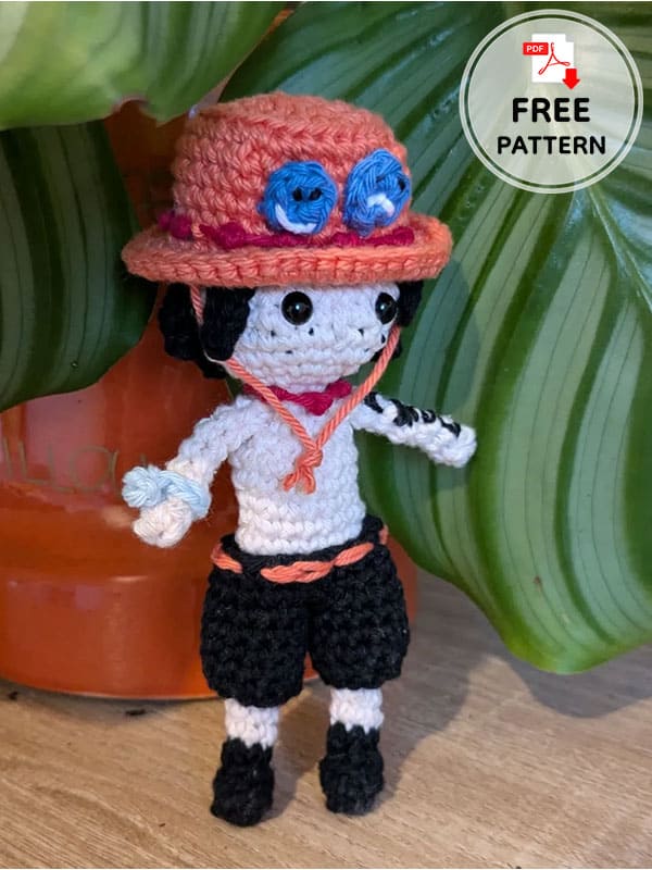 Crochet One Piece Anime Characters Ace Amigurumi Free Pattern (2)