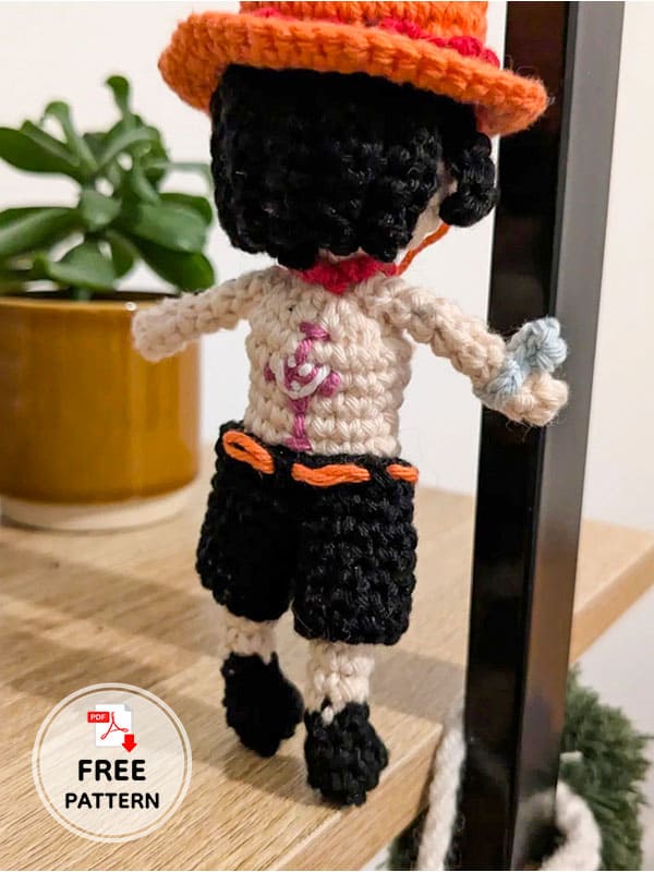 Crochet One Piece Anime Characters Ace Amigurumi Free Pattern (3)