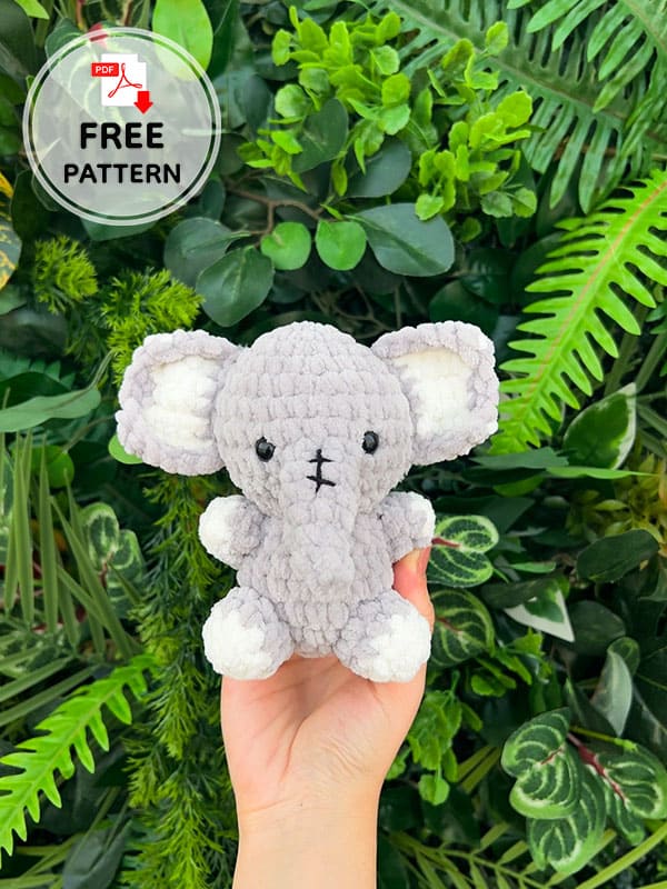 Free plush elephant crochet pattern (2)