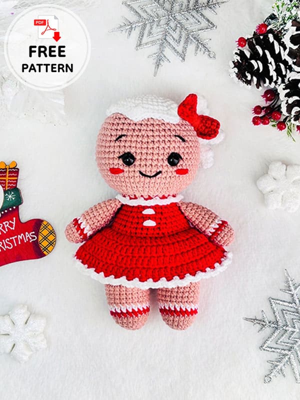 Gingerbread Girl Crochet Doll Free Amigurumi Pattern (2)