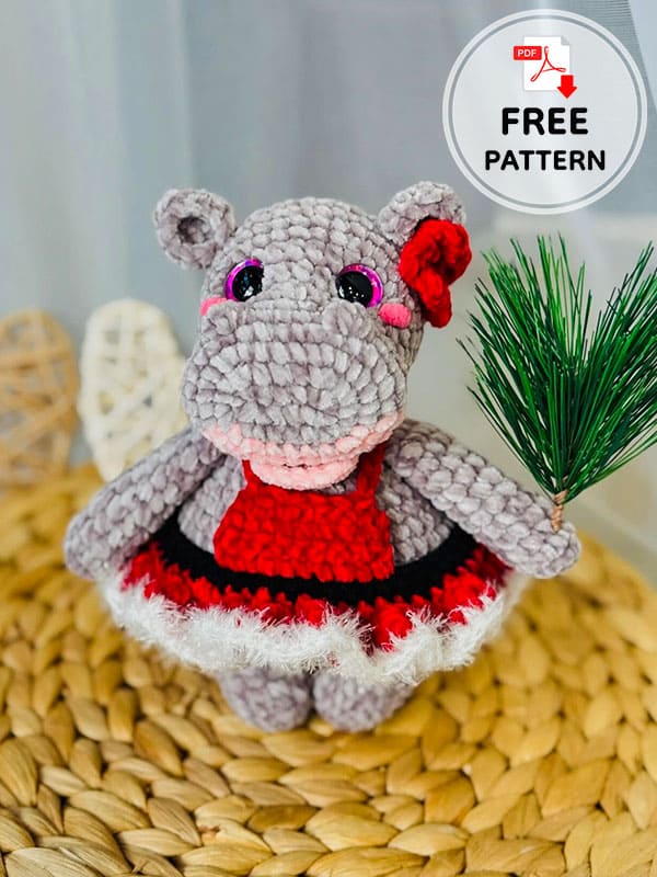 Free gloria the hippo crochet amigurumi pattern (2)