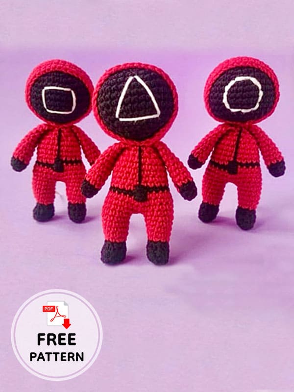 Squid game crochet doll free amigurumi pattern (2)