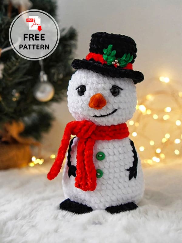 Amigurumi christmas crochet snowman plush (2)