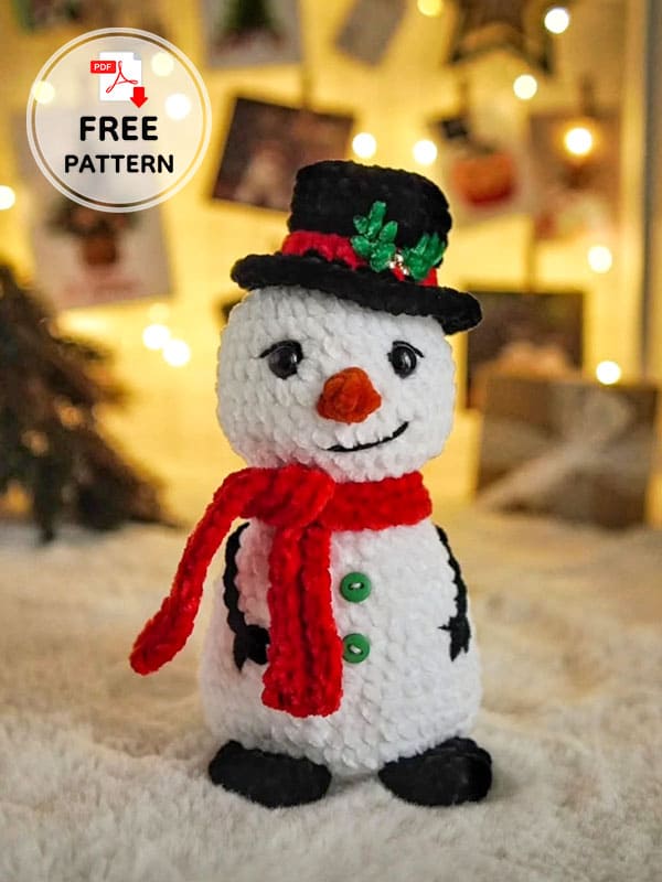 Amigurumi christmas crochet snowman plush (3)