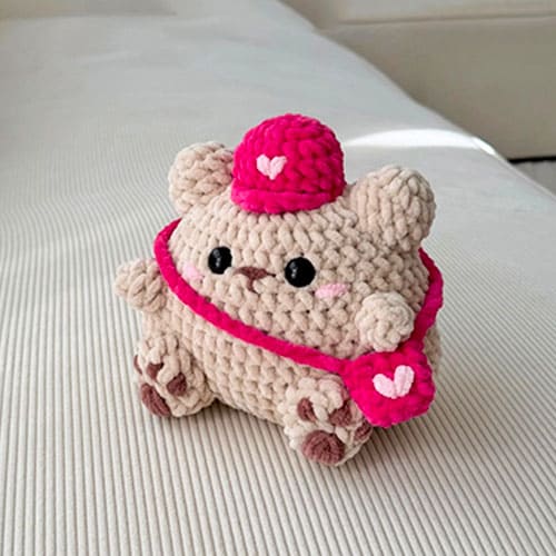 Valentine’s Day Gift Small Crochet Teddy Bear Free Pattern
