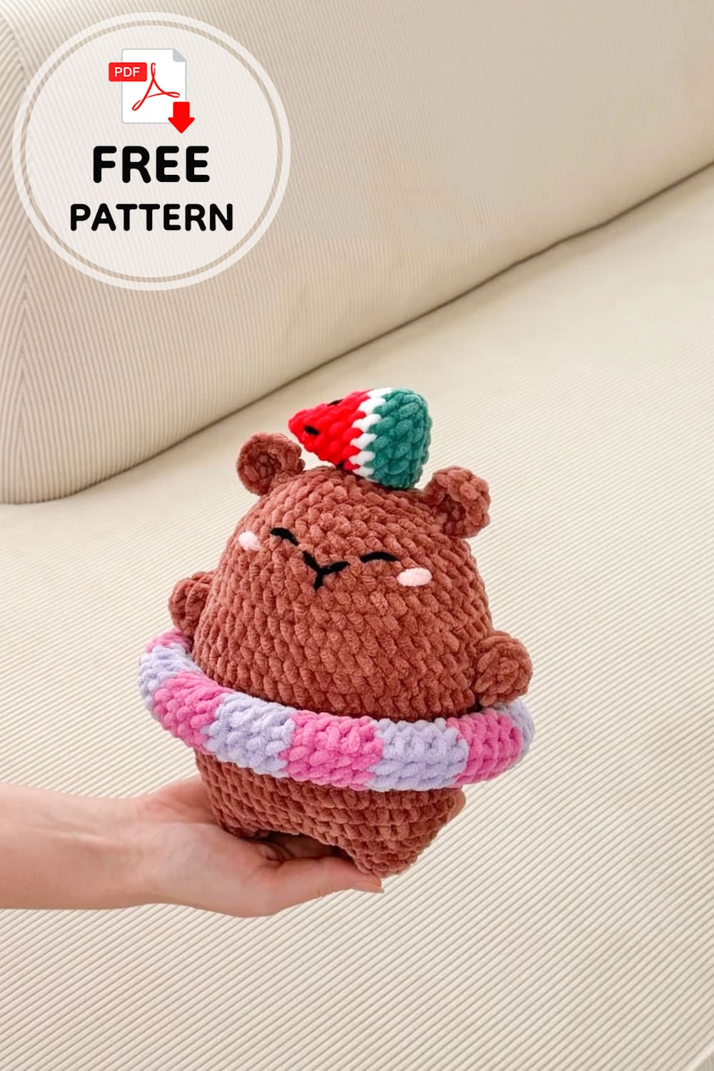 crochet capybara plush pattern